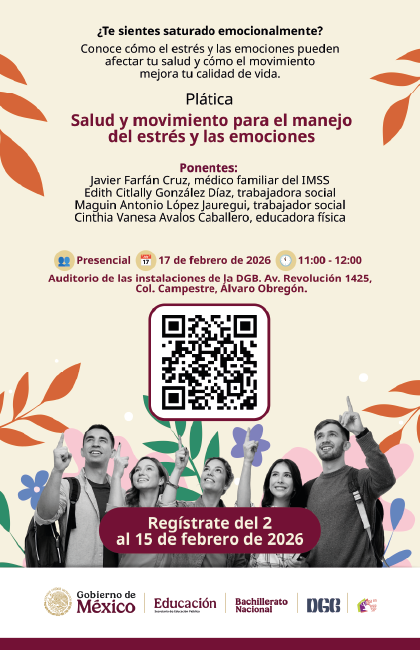 Plática Salud y movimiento para el manejo del estrés y las emociones