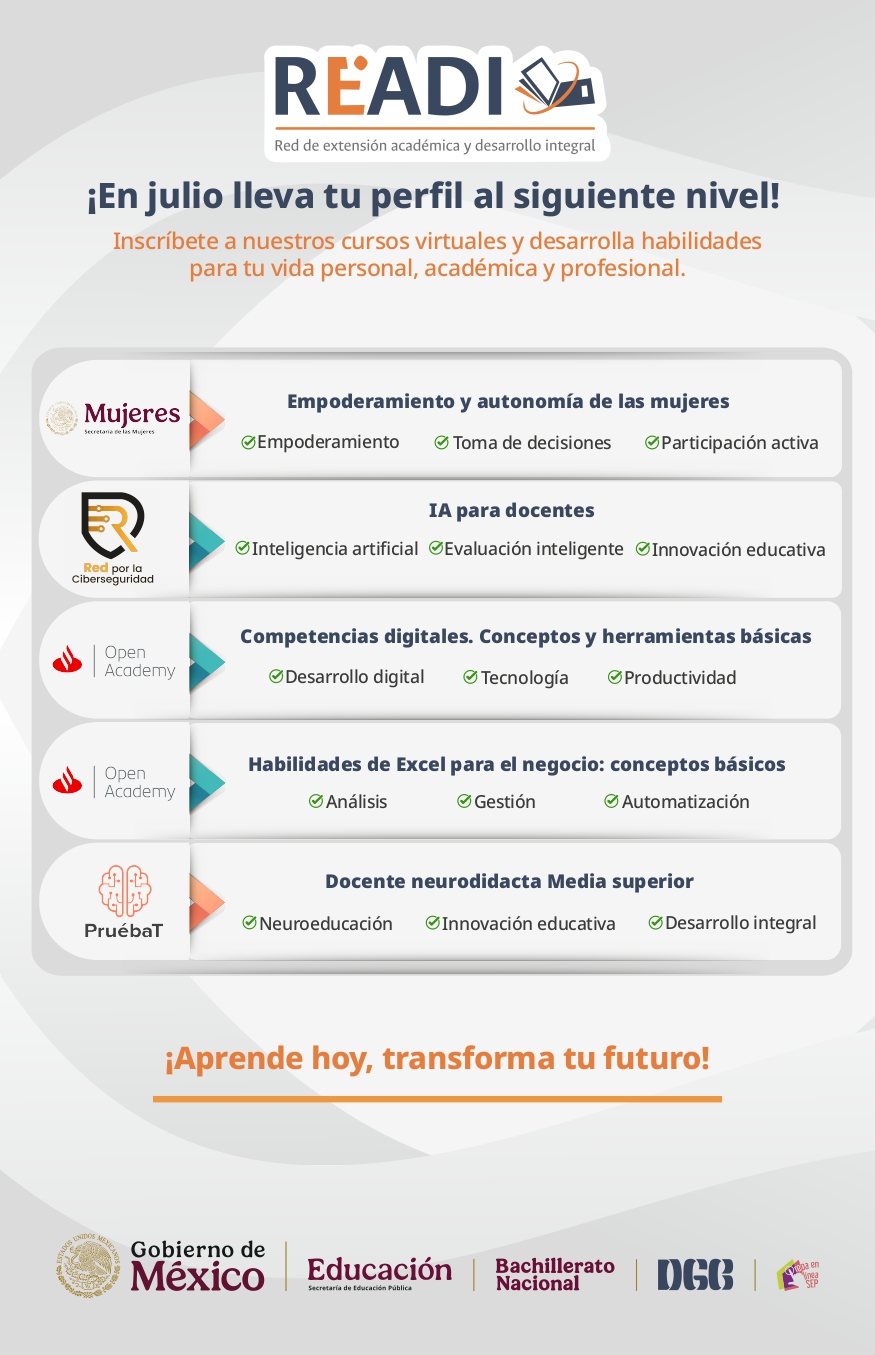 Oferta de cursos virtuales del mes de julio